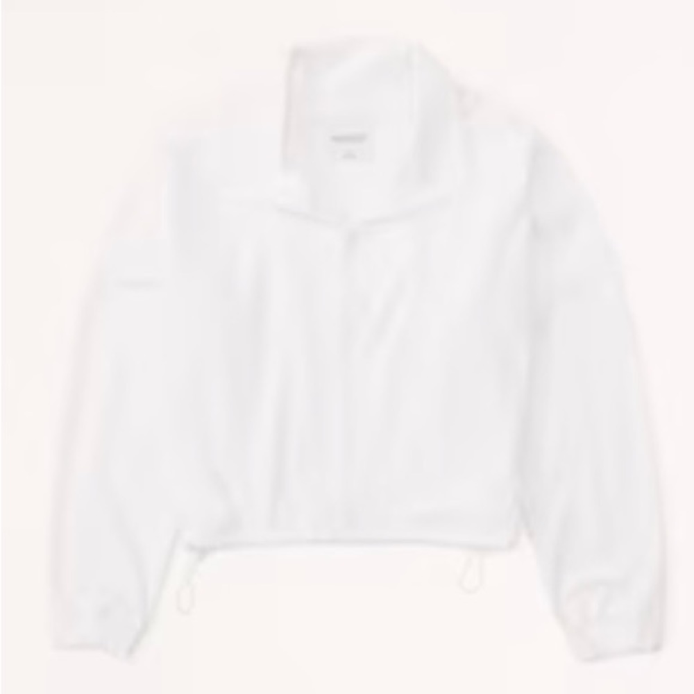 Abercrombie Cinched Contour Full-Zip Sweatshirt White
